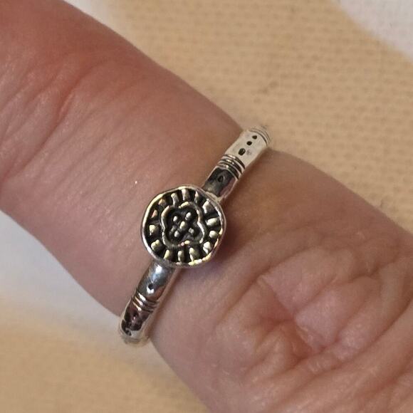 Silpada Sterling Silver Belle Fleur Stack Circle Ring Sz 7 R2466 - Picture 3 of 6